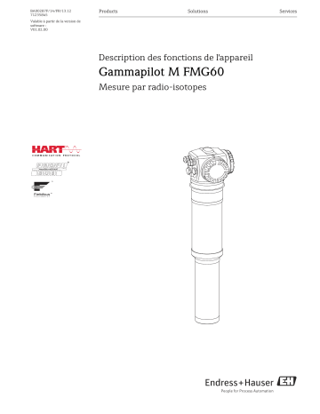 Endres+Hauser Gammapilot M FMG60 4-20mA HART, PA, FF Mode d'emploi | Fixfr