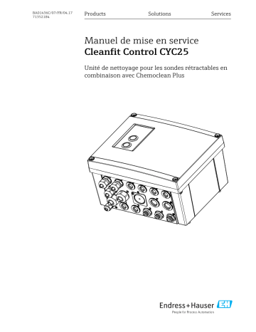 Endres+Hauser Cleanfit Control CYC25 Mode d'emploi | Fixfr