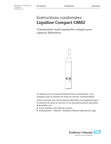 Endres+Hauser Liquiline Manuel utilisateur | Fixfr