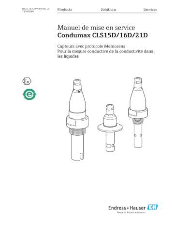 Endres+Hauser Condumax CLS15D/16D/21D Mode d'emploi | Fixfr