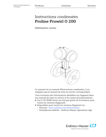 Endres+Hauser Proline Prowirl O 200 Brief Manuel utilisateur | Fixfr