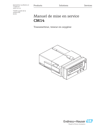 Endres+Hauser CM14 Mode d'emploi | Fixfr