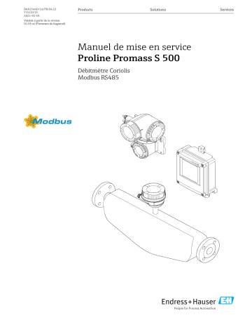 Endres+Hauser Proline Promass S 500 Mode d'emploi | Fixfr