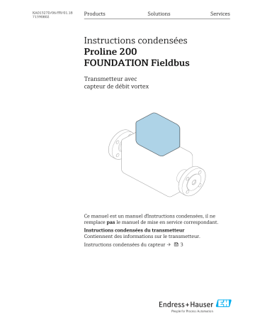 Endres+Hauser Flowmeter Proline 200 Brief Manuel utilisateur | Fixfr