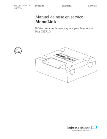 Endres+Hauser MemoLink Mode d'emploi | Fixfr
