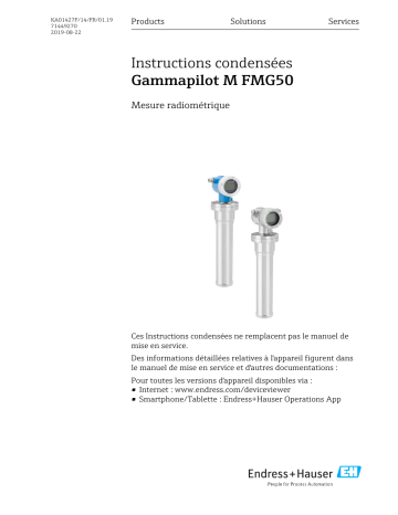 Endres+Hauser Gammapilot FMG50 Manuel utilisateur | Fixfr