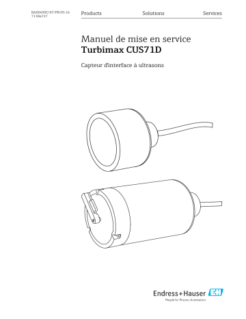 Endres+Hauser Turbimax CUS71D Mode d'emploi | Fixfr