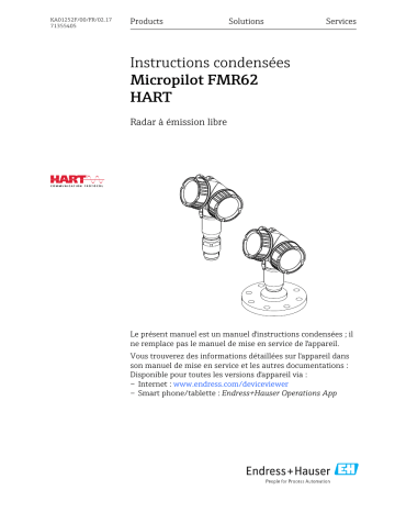 Endres+Hauser Micropilot FMR62 HART Brief Manuel utilisateur | Fixfr
