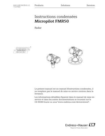 Endres+Hauser Micropilot FMR50 PROFIBUS PA Brief Manuel utilisateur | Fixfr