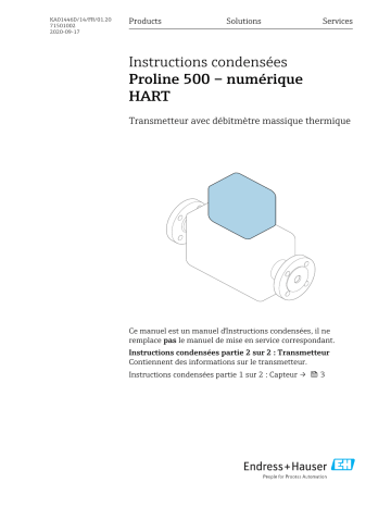 Endres+Hauser Proline 500 – digital HART Manuel utilisateur | Fixfr
