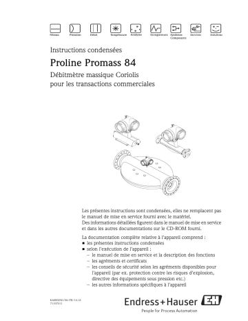 Endres+Hauser Proline Promass 84 Brief Manuel utilisateur | Fixfr