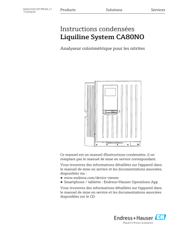 Endres+Hauser Liquiline System CA80NO Manuel utilisateur | Fixfr