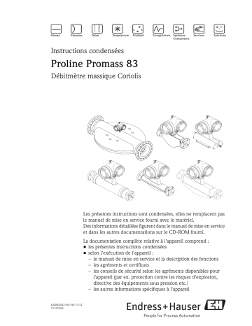 Endres+Hauser Proline Promass 83 Brief Manuel utilisateur | Fixfr