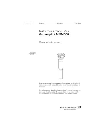 Endres+Hauser Gammapilot M FMG60 PROFIBUS PA Brief Manuel utilisateur | Fixfr