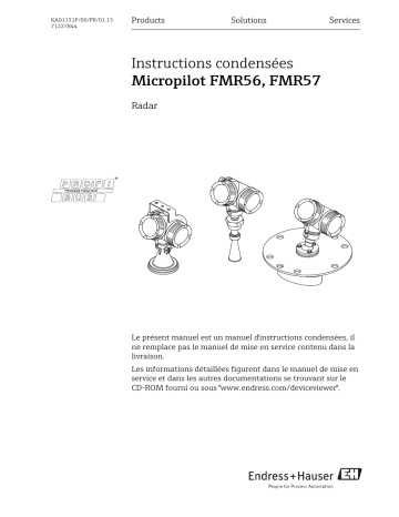 Endres+Hauser Micropilot FMR56, FMR57 PROFIBUS PA Brief Manuel utilisateur | Fixfr