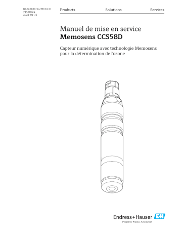 Endres+Hauser Memosens CCS58D Mode d'emploi | Fixfr