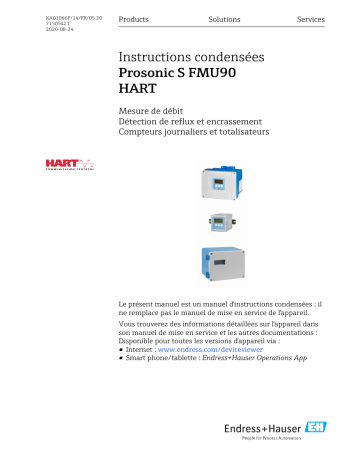 Endres+Hauser Prosonic S FMU90 HART Manuel utilisateur | Fixfr