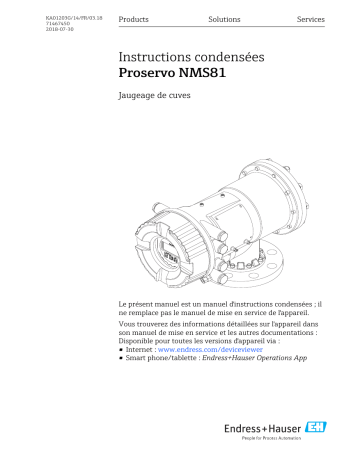Endres+Hauser Proservo NMS81 Manuel utilisateur | Fixfr