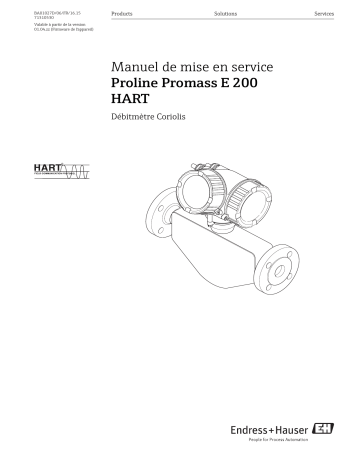 Endres+Hauser Proline Promass E 200 HART Mode d'emploi | Fixfr