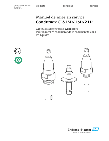 Endres+Hauser Condumax CLS15D/16D/21D Mode d'emploi | Fixfr