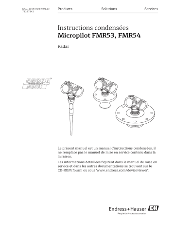 Endres+Hauser Micropilot FMR53, FMR54 PROFIBUS PA Brief Manuel utilisateur | Fixfr