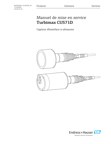Endres+Hauser Turbimax CUS71D Mode d'emploi | Fixfr