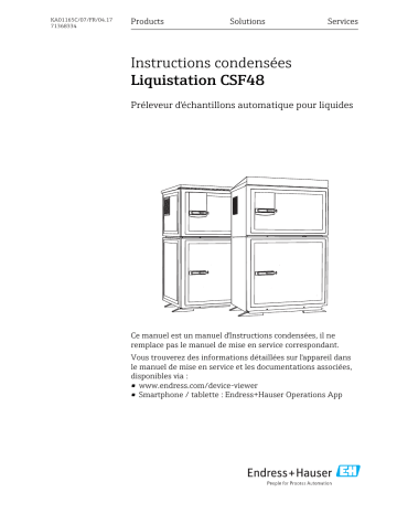 Endres+Hauser Liquistation CSF48 Manuel utilisateur | Fixfr