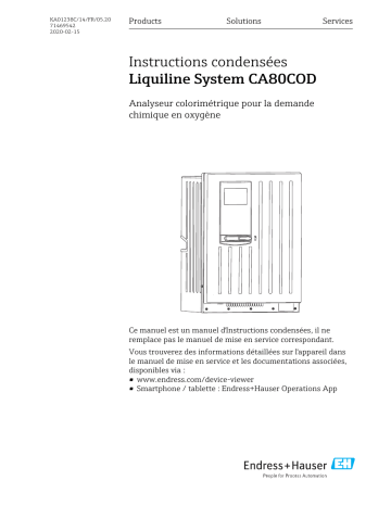 Endres+Hauser Liquiline System CA80COD Manuel utilisateur | Fixfr