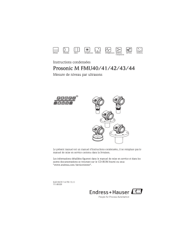 Endres+Hauser Prosonic M FMU40/41/42/43/44 PROFIBUS-PA Brief Manuel utilisateur | Fixfr