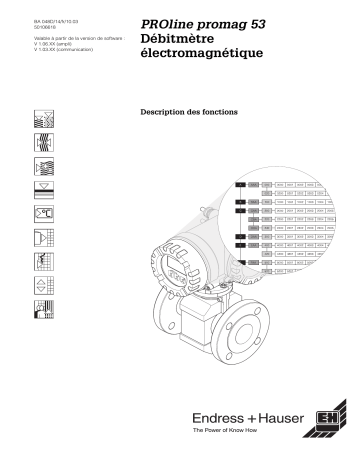 Endres+Hauser Proline Promag 53 HART Desription of Device Functions Mode d'emploi | Fixfr