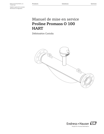 Endres+Hauser Proline Promass O 100 Mode d'emploi | Fixfr