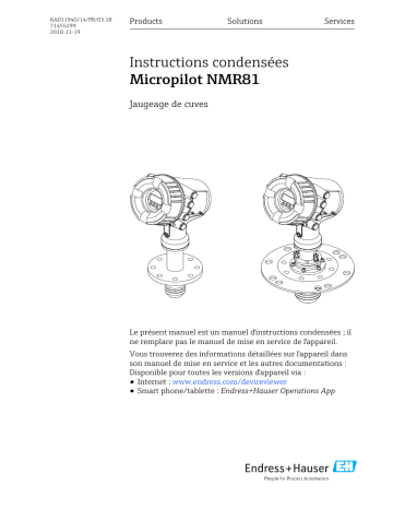 Endres+Hauser Micropilot NMR81 Manuel utilisateur | Fixfr