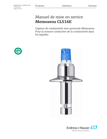 Endres+Hauser Memosens CLS16E Mode d'emploi | Fixfr