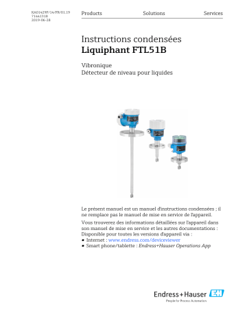 Endres+Hauser Liquiphant FTL51B Manuel utilisateur | Fixfr