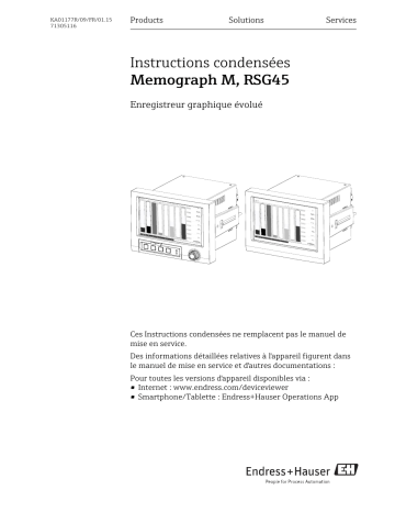 Endres+Hauser Memograph M, RSG45 Brief Manuel utilisateur | Fixfr