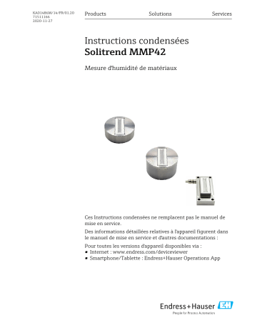 Endres+Hauser Solitrend MMP42 Manuel utilisateur | Fixfr