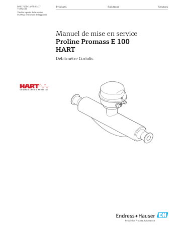Endres+Hauser Proline Promass E 100 Mode d'emploi | Fixfr