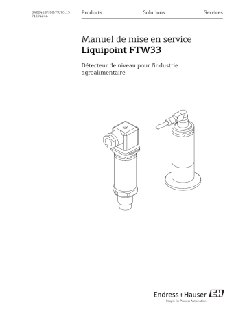 Endres+Hauser Liquipoint FTW33 Mode d'emploi | Fixfr