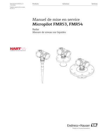 Endres+Hauser Micropilot FMR53, FMR54 HART Mode d'emploi | Fixfr