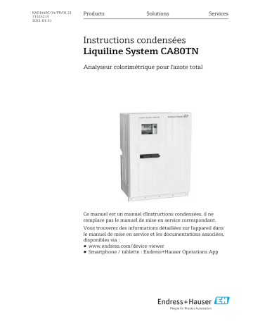Endres+Hauser Liquiline System CA80TN Manuel utilisateur | Fixfr