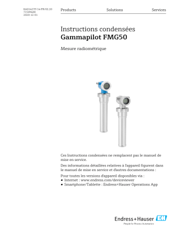 Endres+Hauser Gammapilot FMG50 Manuel utilisateur | Fixfr