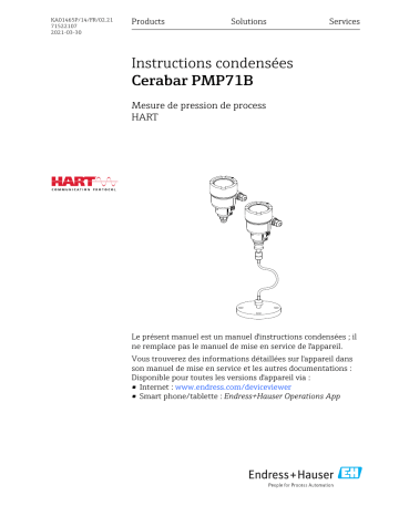 Endres+Hauser Cerabar PMP71B Manuel utilisateur | Fixfr