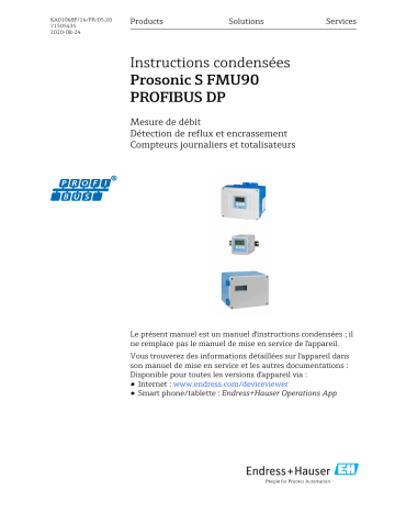 Endres+Hauser Prosonic S FMU90 PROFIBUS DP Manuel utilisateur | Fixfr