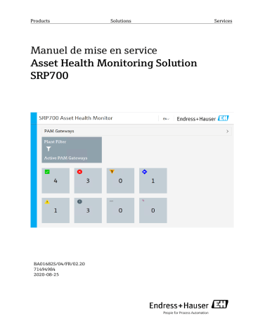Endres+Hauser Asset Health Monitoring Solution SRP700 Mode d'emploi | Fixfr