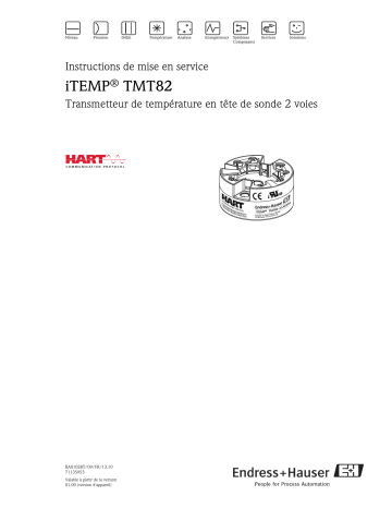 Endres+Hauser iTEMP TMT82 Mode d'emploi | Fixfr