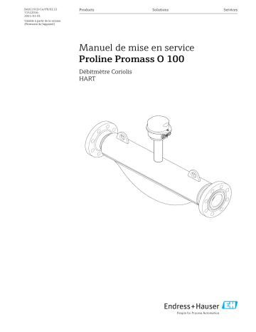 Endres+Hauser Proline Promass O 100 Mode d'emploi | Fixfr