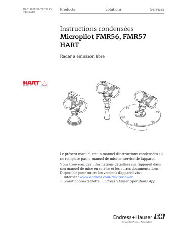 Endres+Hauser Micropilot FMR56, FMR57 HART Brief Manuel utilisateur | Fixfr