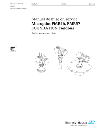 Endres+Hauser Micropilot FMR56, FMR57 FOUNDATION Fieldbus Mode d'emploi | Fixfr