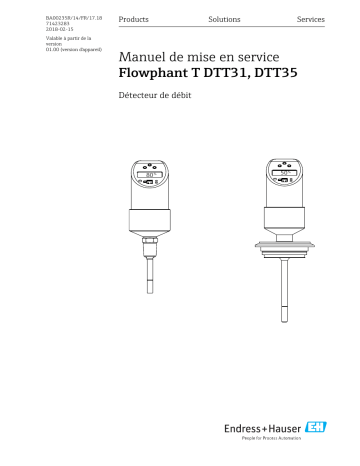 Endres+Hauser Flowphant T DTT31, DTT35 Mode d'emploi | Fixfr