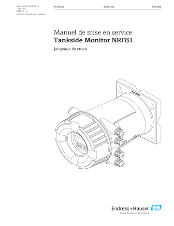 Endres+Hauser Tankside Monitor NRF81 Mode d'emploi | Fixfr